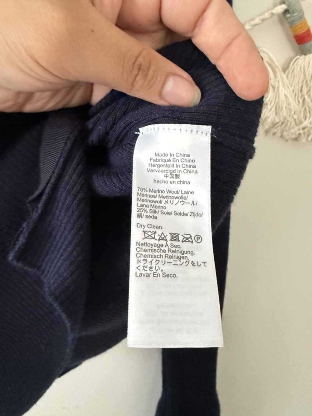 Madewell Merino Wool Silk Blend Ribbed Knit Cardigan Navy Feminine Minimalist S - Picture 7 of 10
